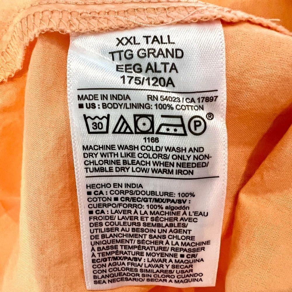 Old Navy XXL Tall Cotton Waist-Defined Ruffled Midi Dress Orange pocket retro - Picture 10 of 10